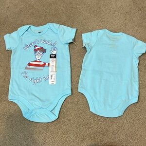NWT 3mo & 12moUniversal Where’s Waldo Bodysuit Onesie, Cartoon Design